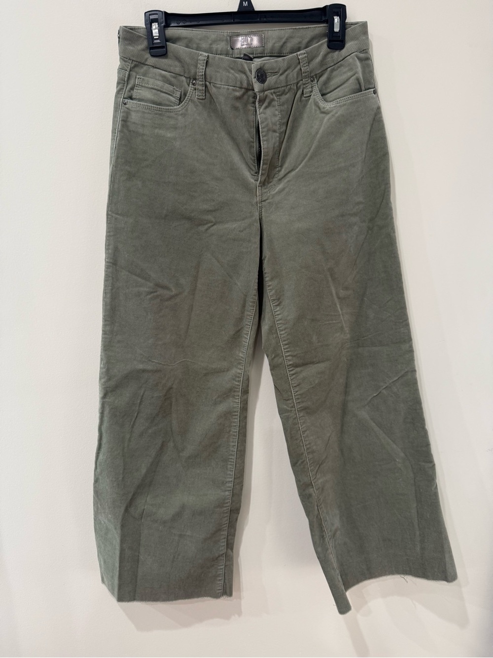 Kut from the Kloth Olive Corduroy Meg High Rise Wide-Leg Pants Size 6
